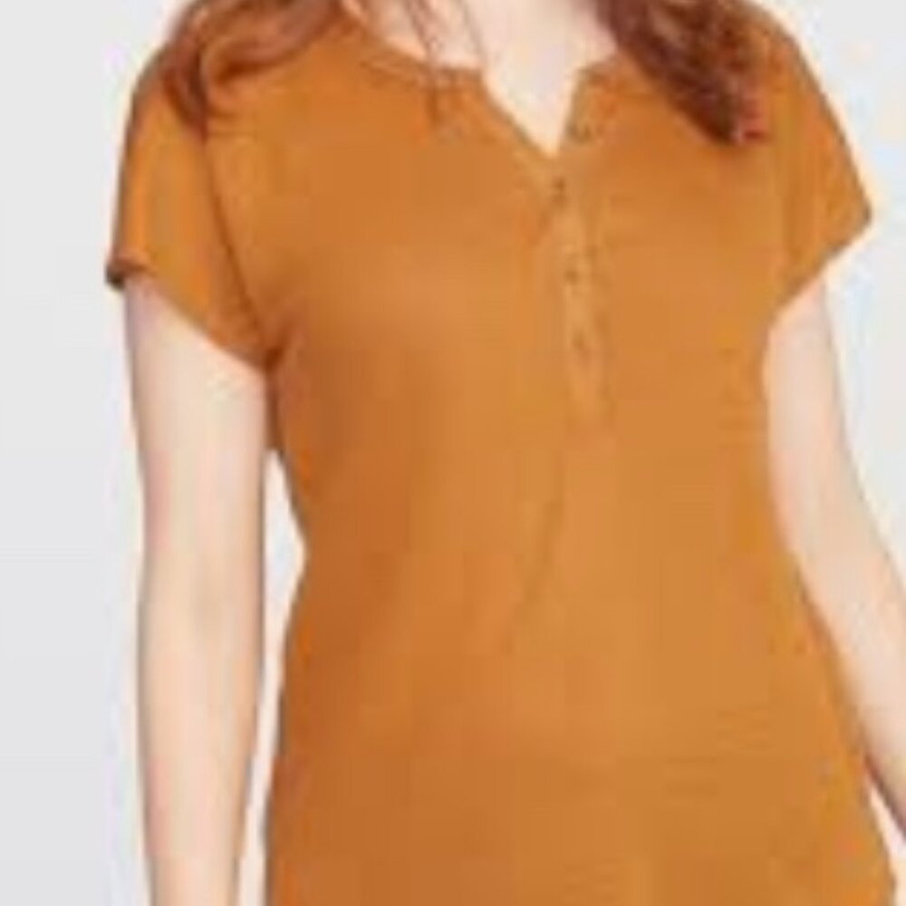 Old Navy short sleeve Linen Dolman Henley SZ: Large